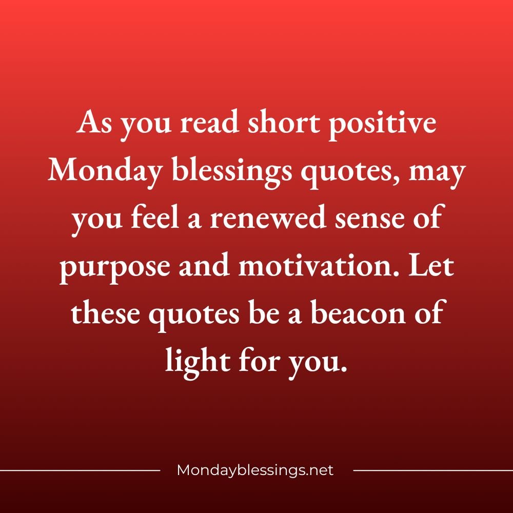 Positive Monday Blessings