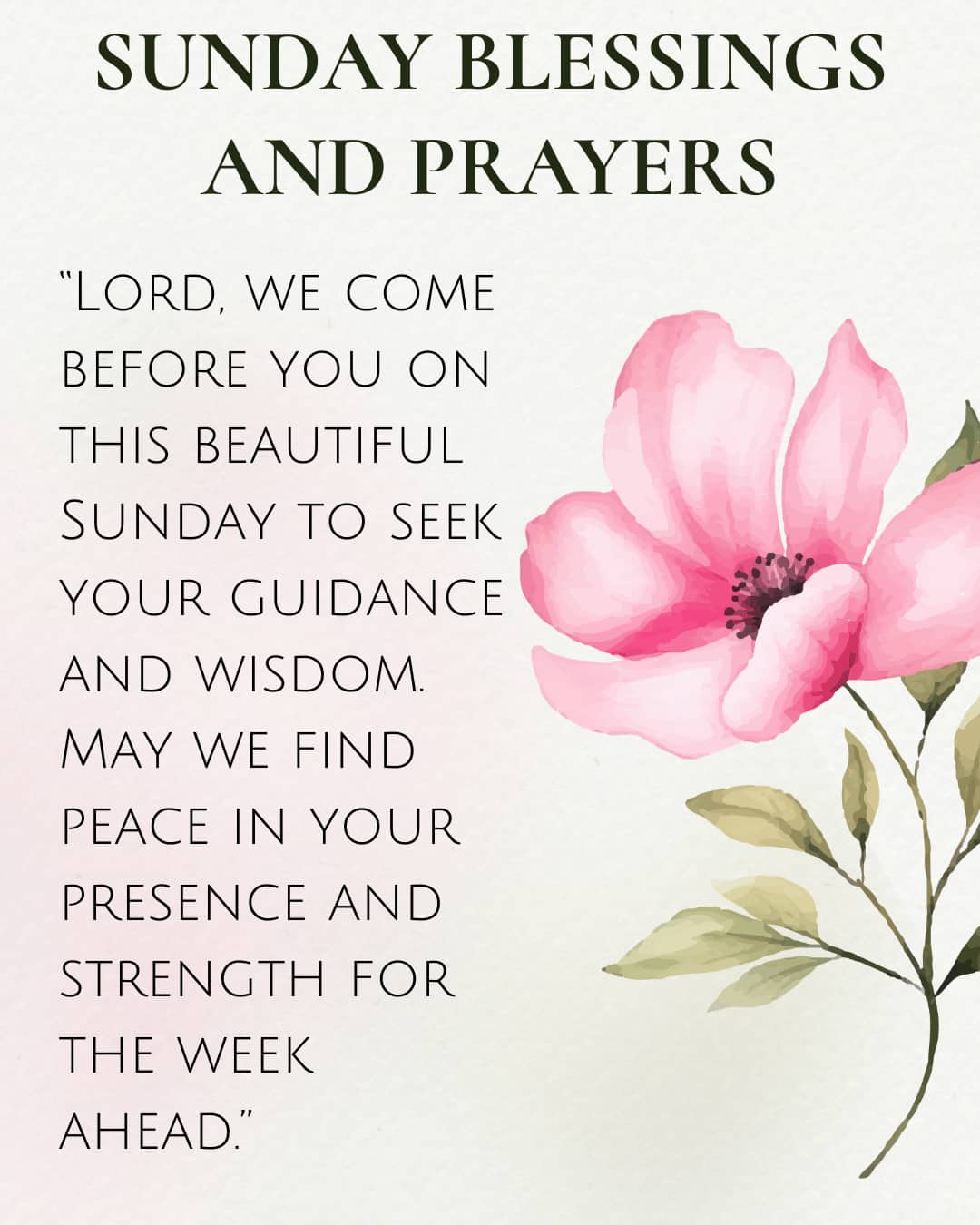 Sunday Morning Blessings and Prayers