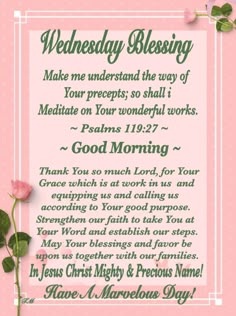 Wednesday Morning Blessings and Prayers