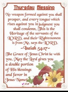 Thursday Prayers and Blessings